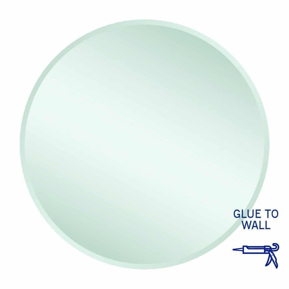 Thermogroup Kent 18mm Bevel Round Mirror - 800mmØ Glue-to-Wall