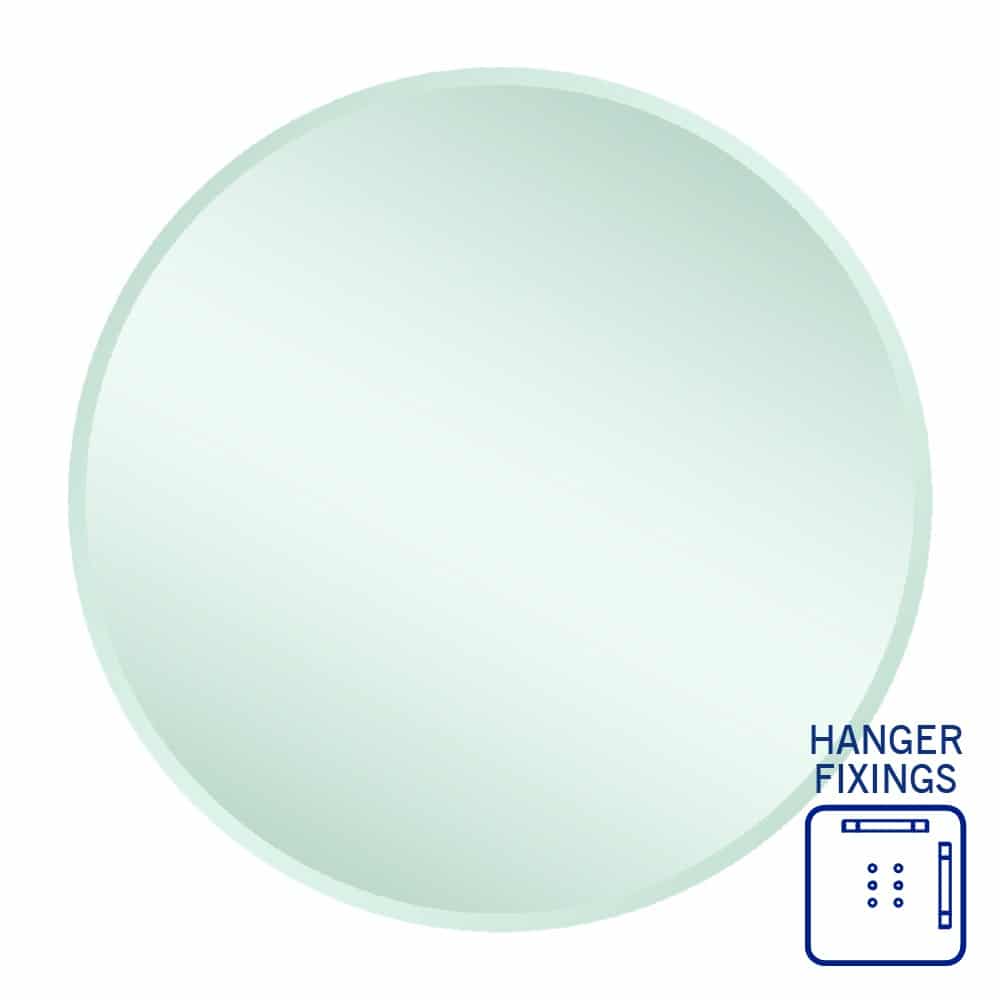 Thermogroup Kent 18mm Bevel Round Mirror - 800mmØ with Hangers