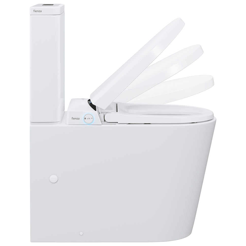 Fienza SONA Back-to-Wall Jet Flush Smart Toilet Outlet Auto Flush System, Gloss White