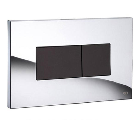 Karisma-Flush Button-Polished Chrome Black Soft Touch Buttons