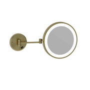 Thermogroup 3x Magnification Wall Mounted Shaving Mirror, 250mm Diameter with Concealed Wiring, Brushed Brass