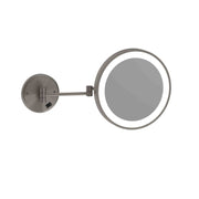 Thermogroup 3x Magnification Wall Mounted Shaving Mirror, 250mm Diameter with Concealed Wiring, Brushed Nickel
