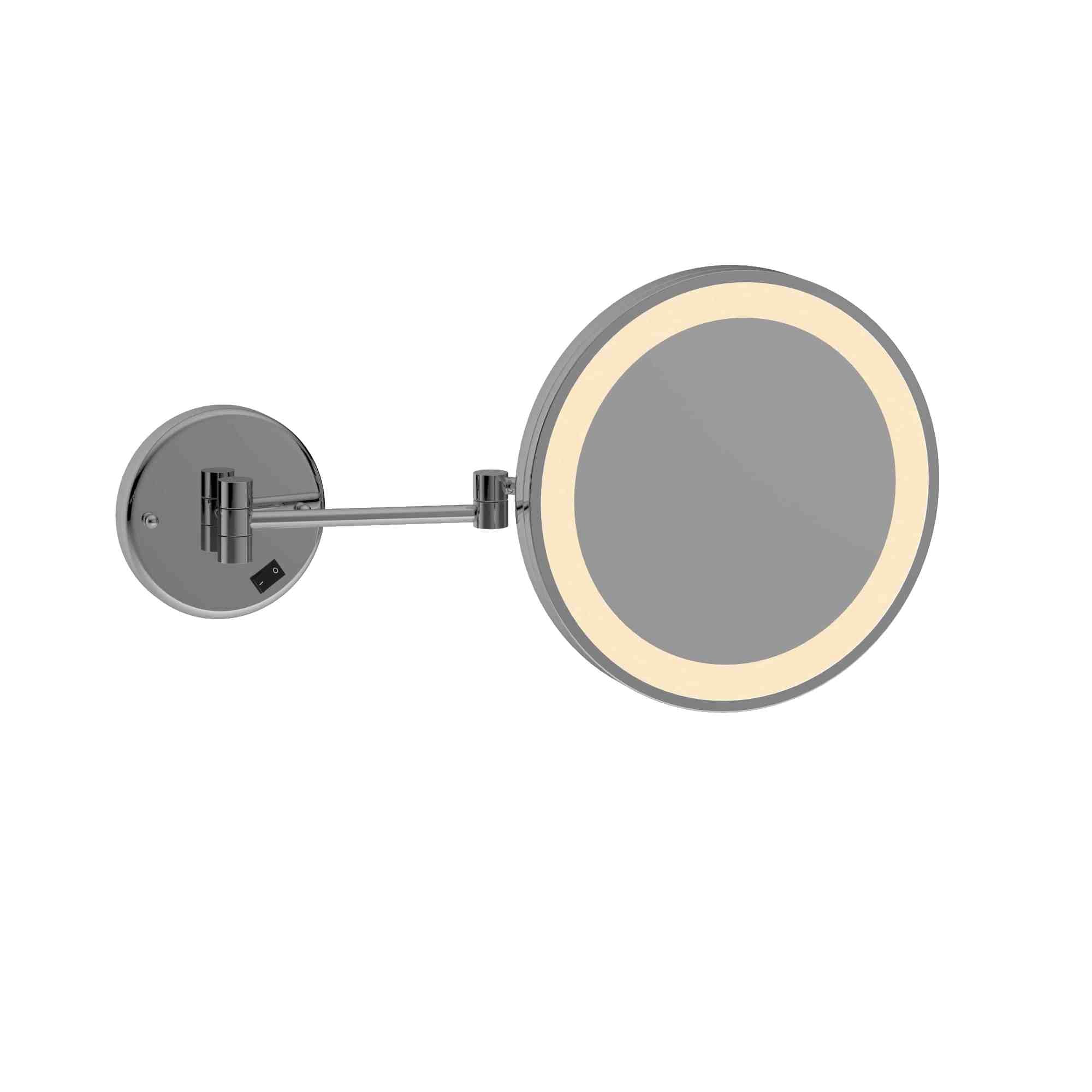 Thermogroup 3x Magnification Wall Mounted Shaving Mirror, 250mm Diameter with Concealed Wiring, Chrome