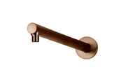 Round Wall Shower Arm 400mm, Lustre Bronze