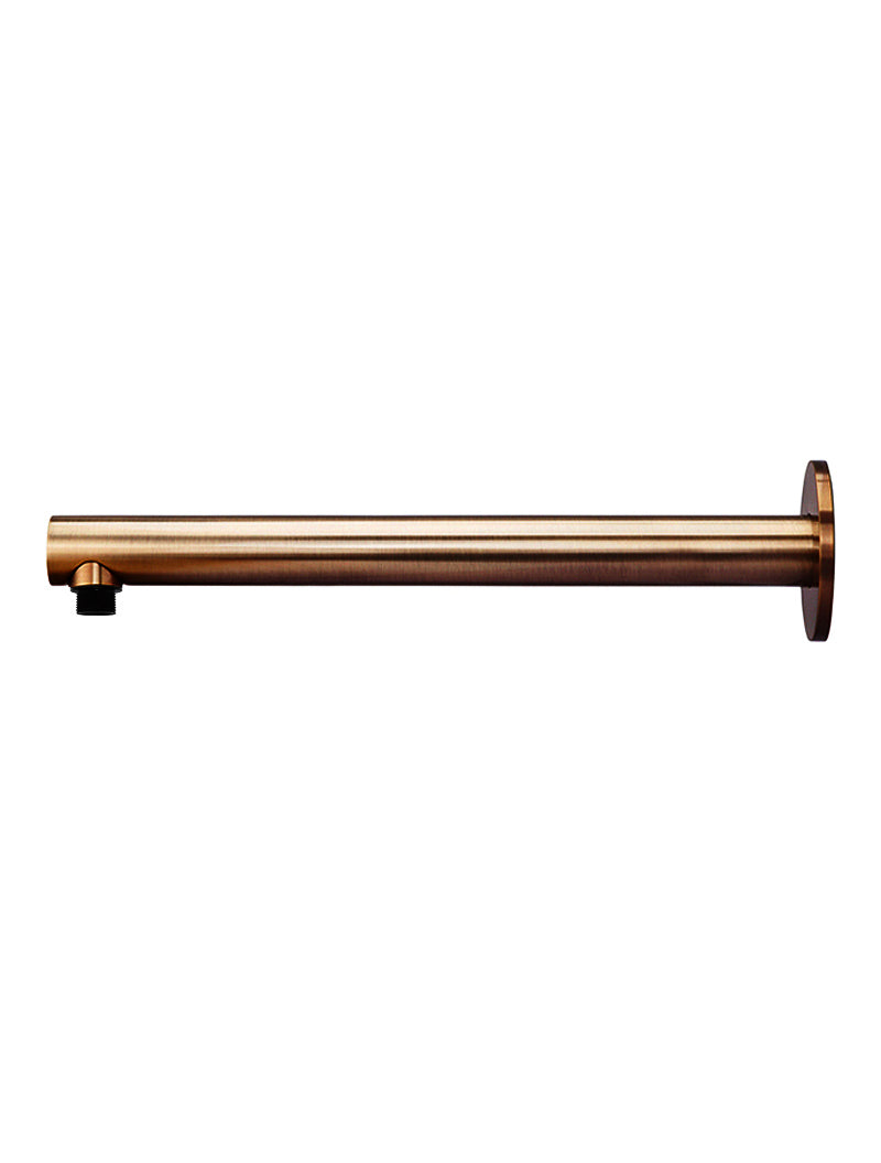 Round Wall Shower Arm 400mm, Lustre Bronze