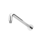 Round Wall Shower Curved Arm 400mm, Polished Chrome