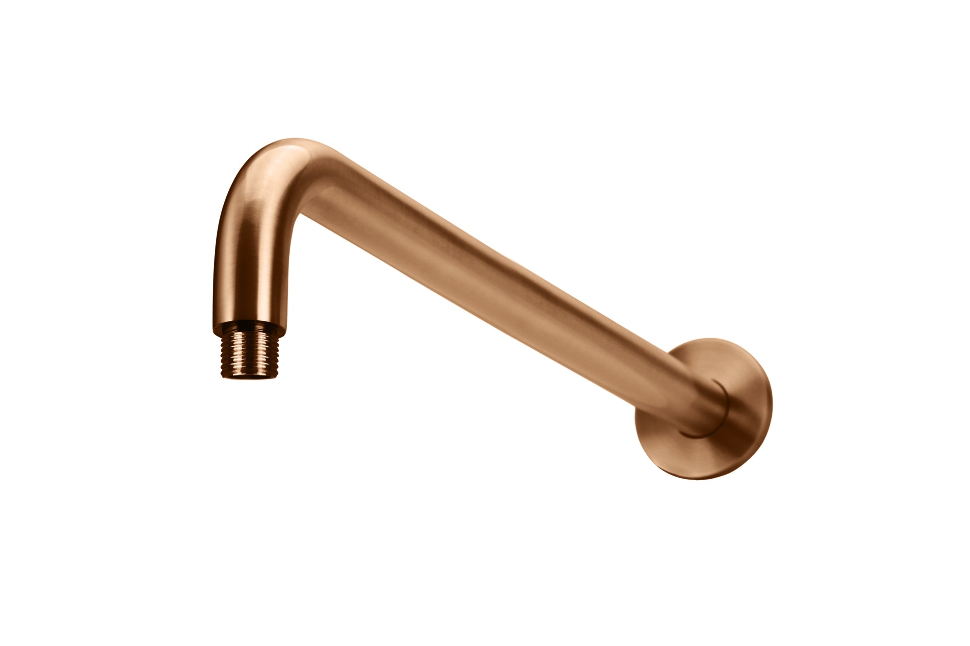 Round Wall Shower Curved Arm 400mm, Lustre Bronze