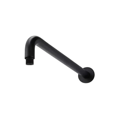 Meir Round Wall Shower Curved Arm 400mm, Matte Black