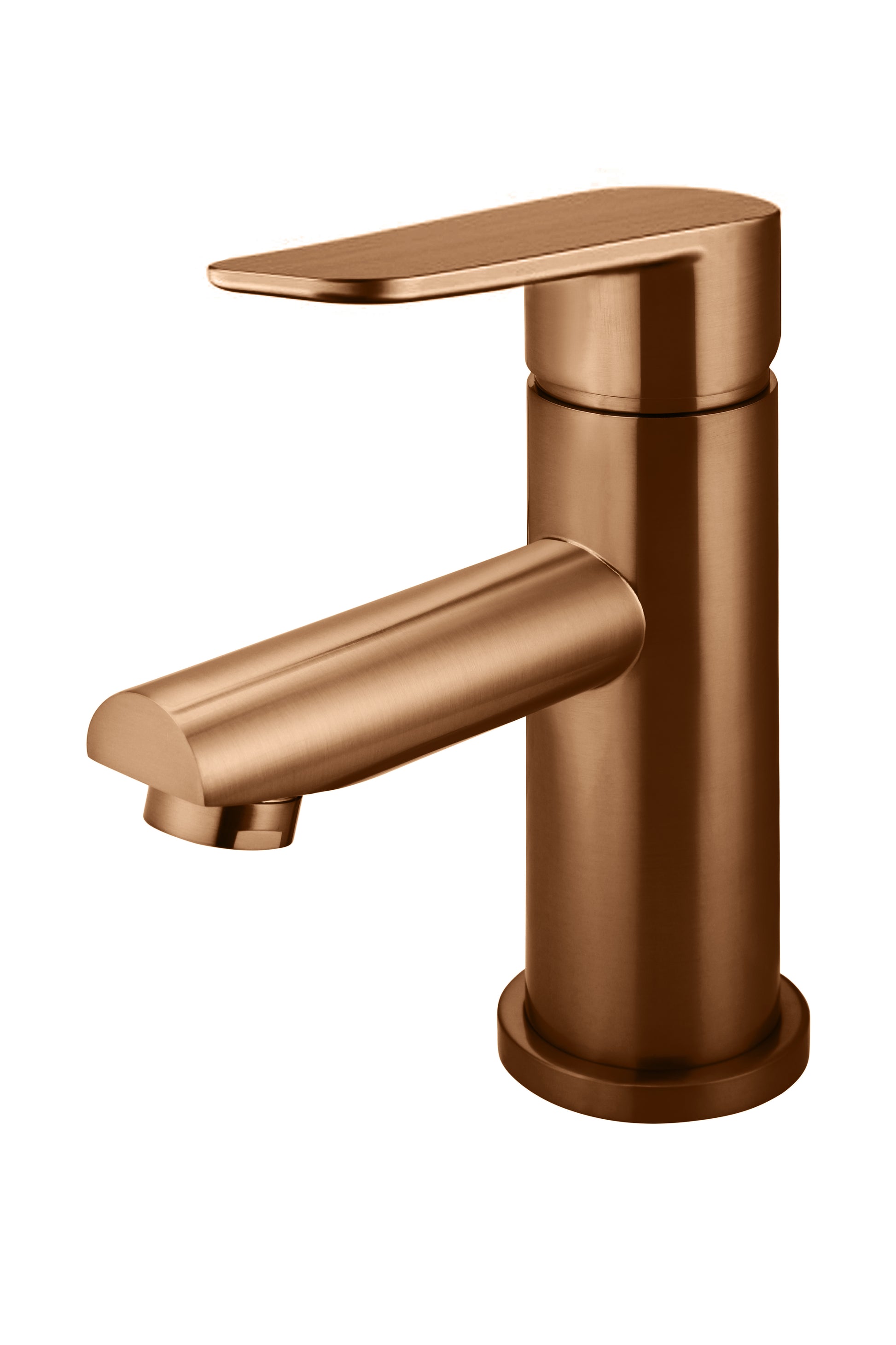 Round Paddle Basin Mixer, Lustre Bronze