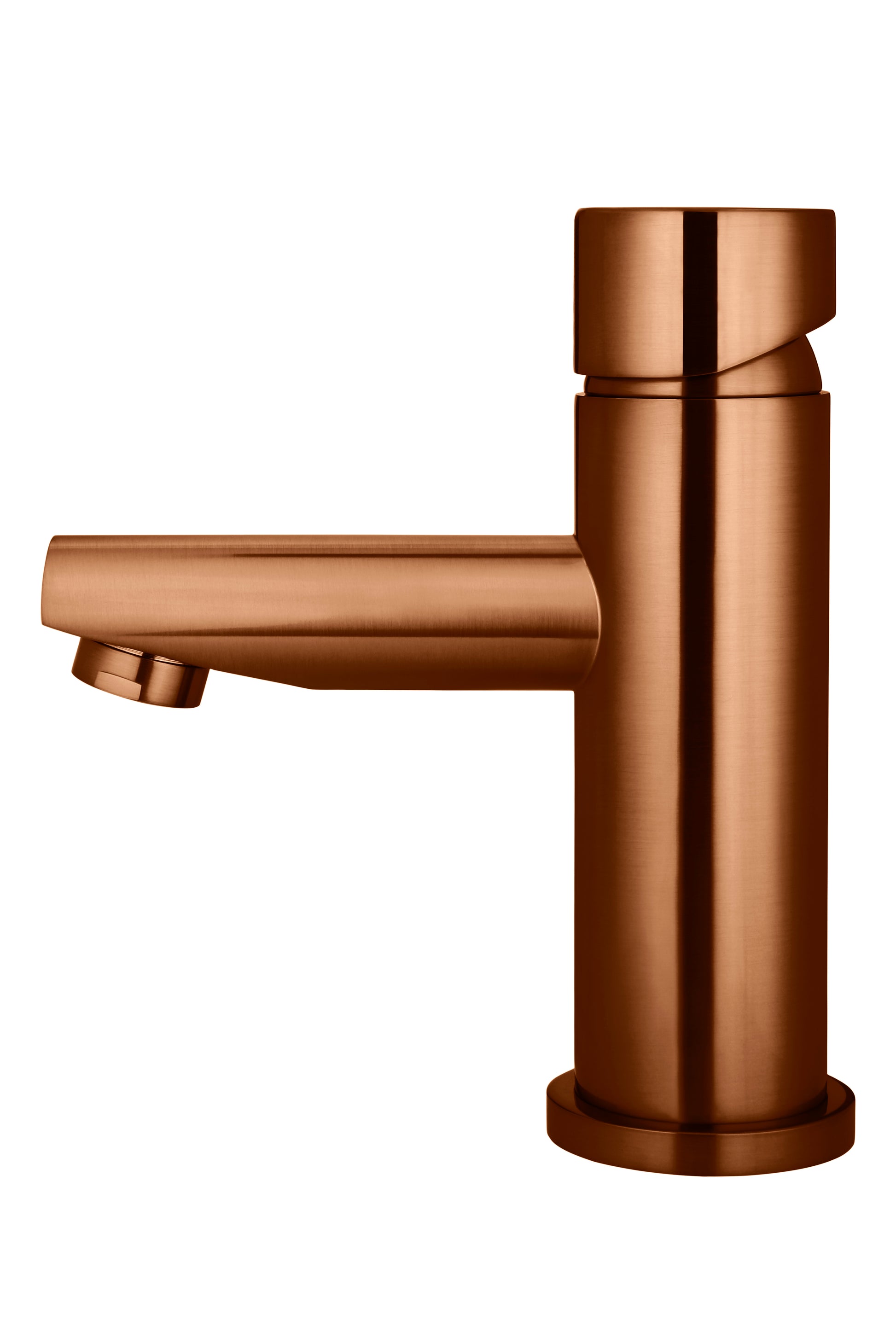 Round Pinless Basin Mixer, Lustre Bronze
