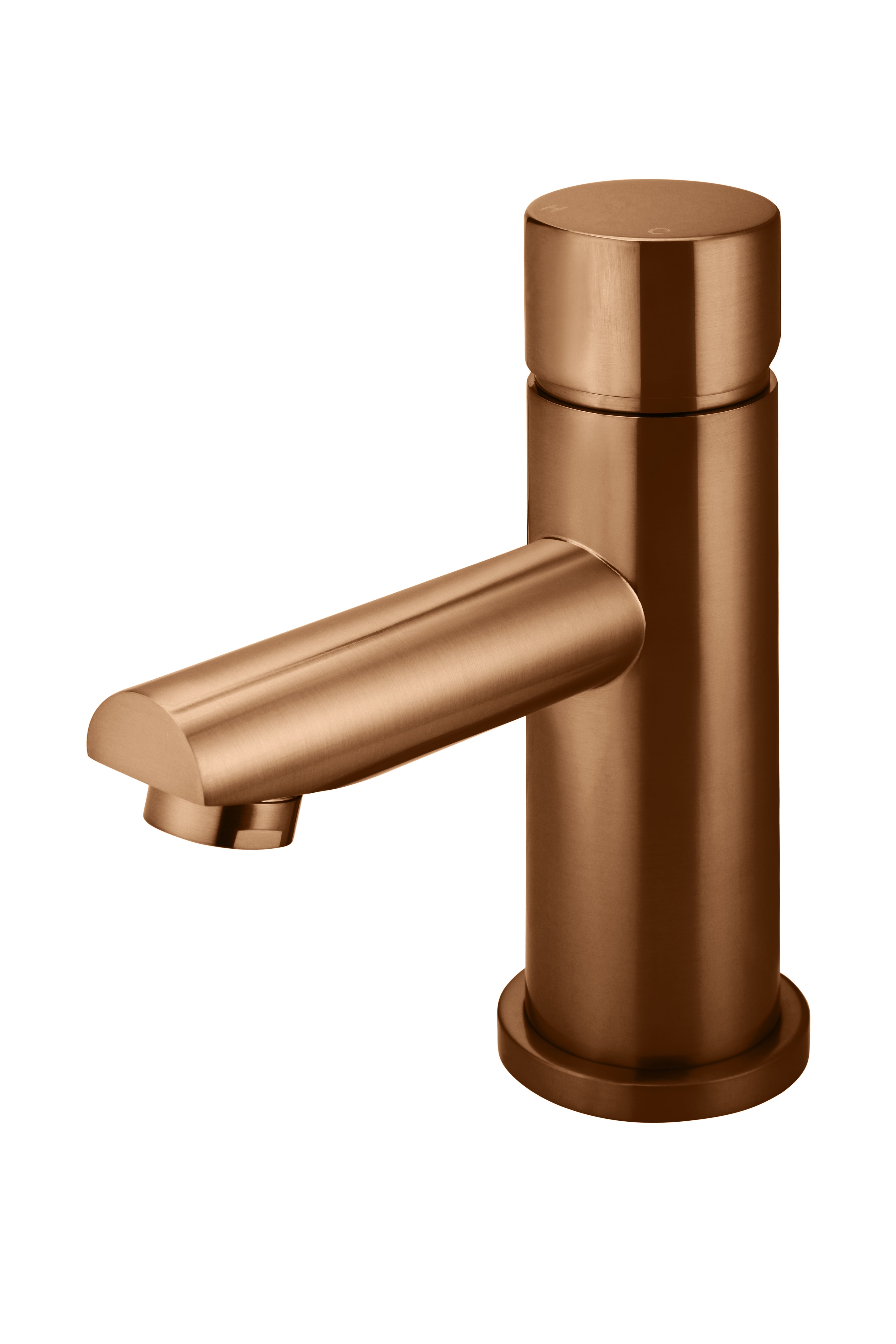 Round Pinless Basin Mixer, Lustre Bronze