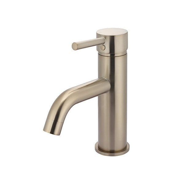 Round Basin Mixer Curved, Champagne