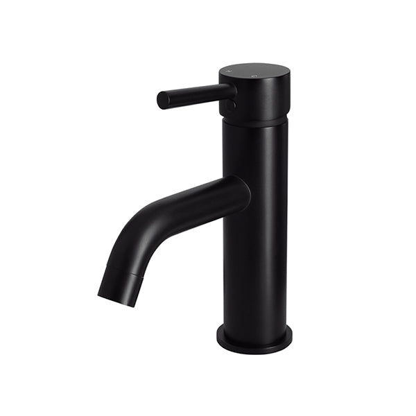 Round Basin Mixer Curved, Matte Black