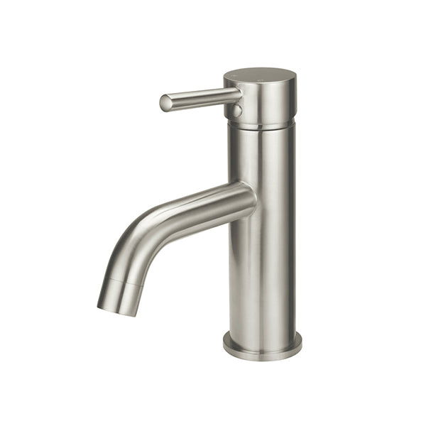 Round Basin Mixer Curved, Brushed Nickel