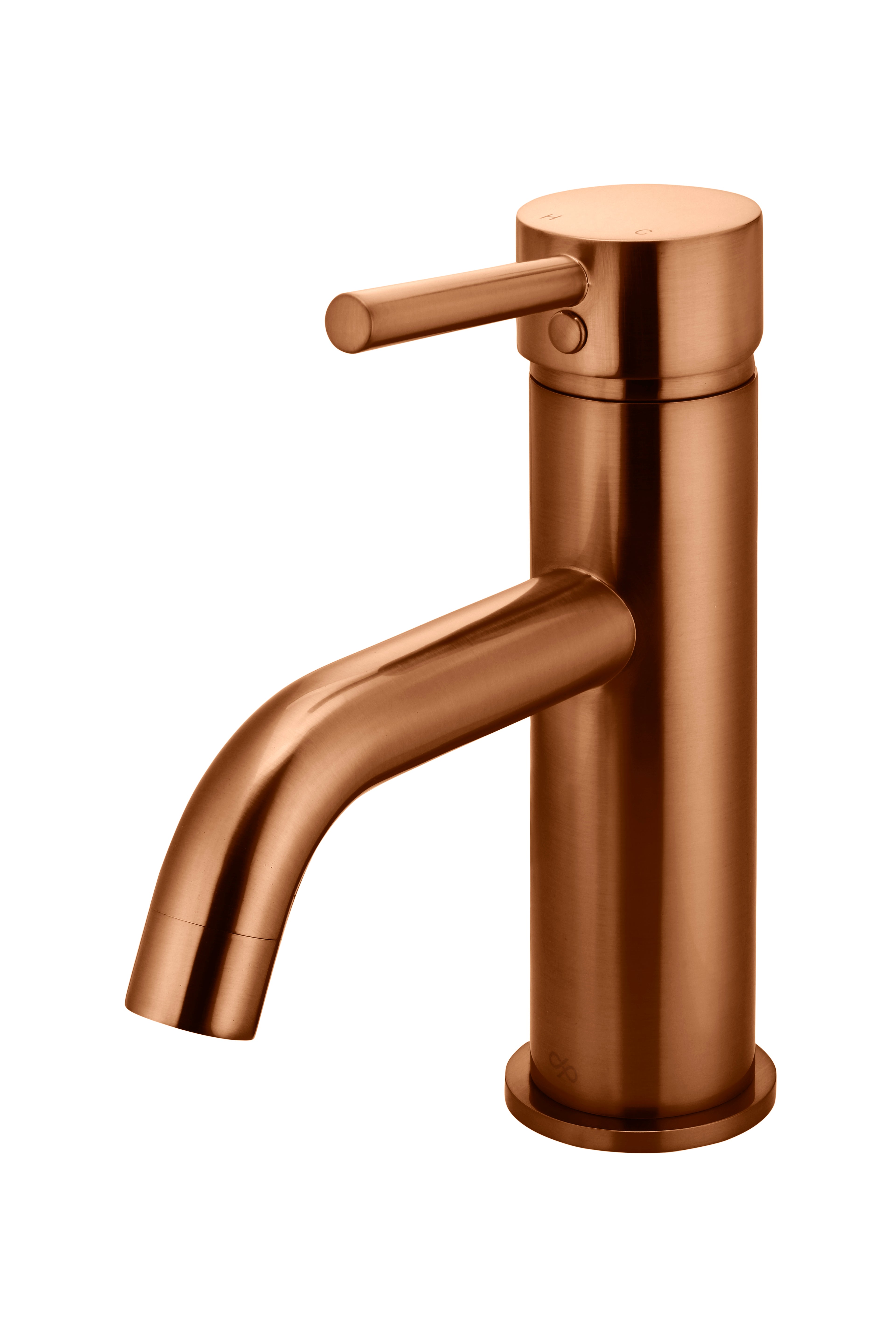 Round Basin Mixer Curved, Lustre Bronze