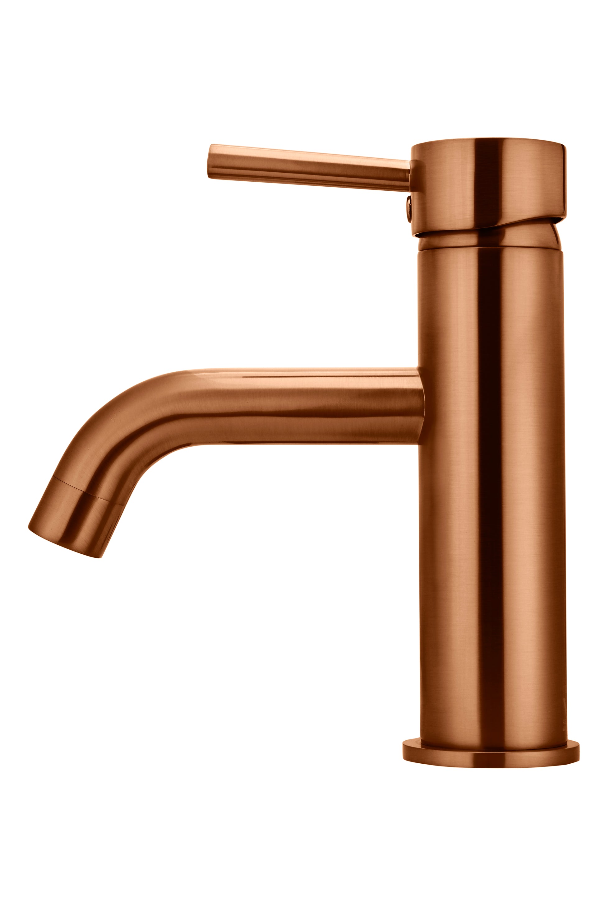 Round Basin Mixer Curved, Lustre Bronze