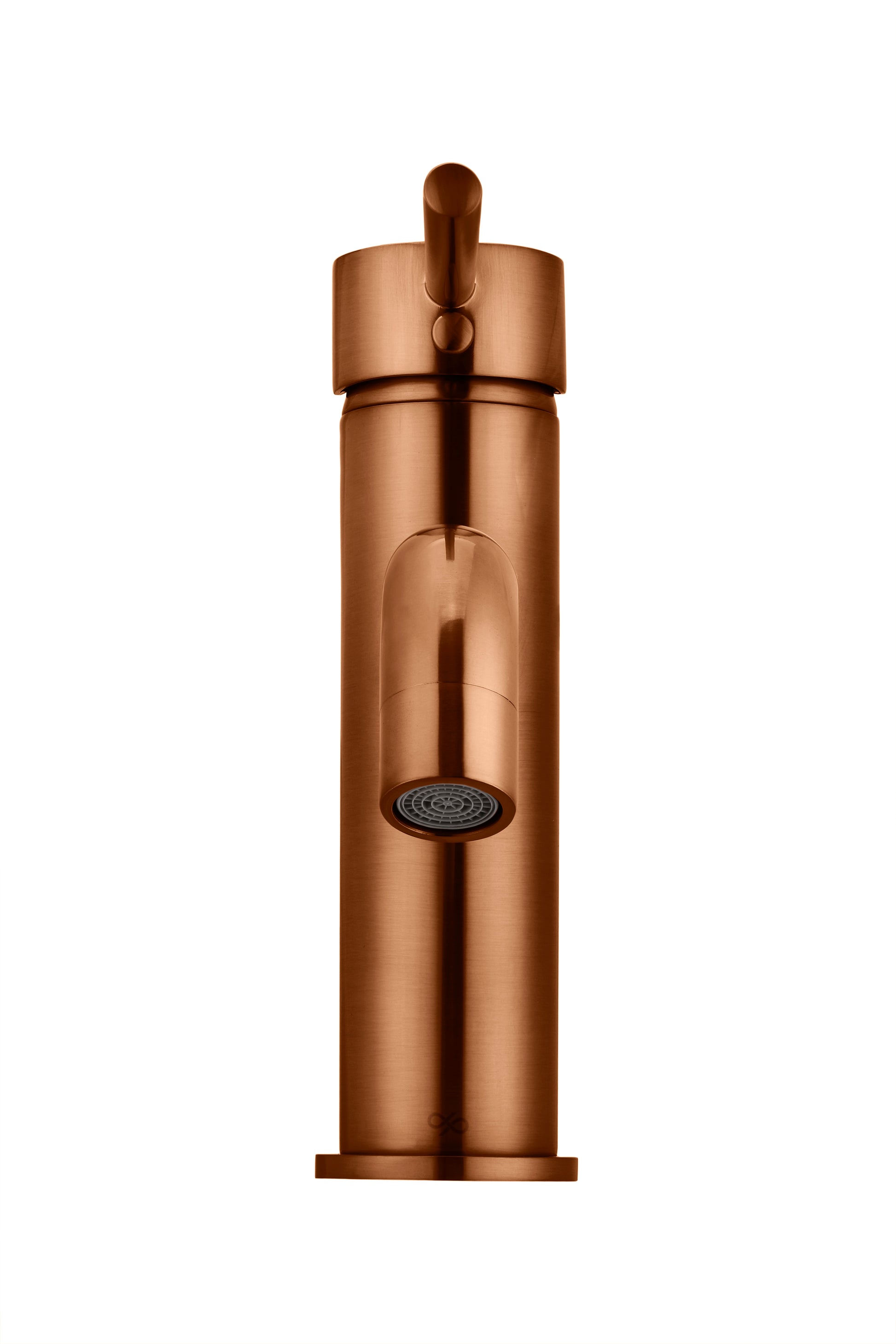 Round Basin Mixer Curved, Lustre Bronze