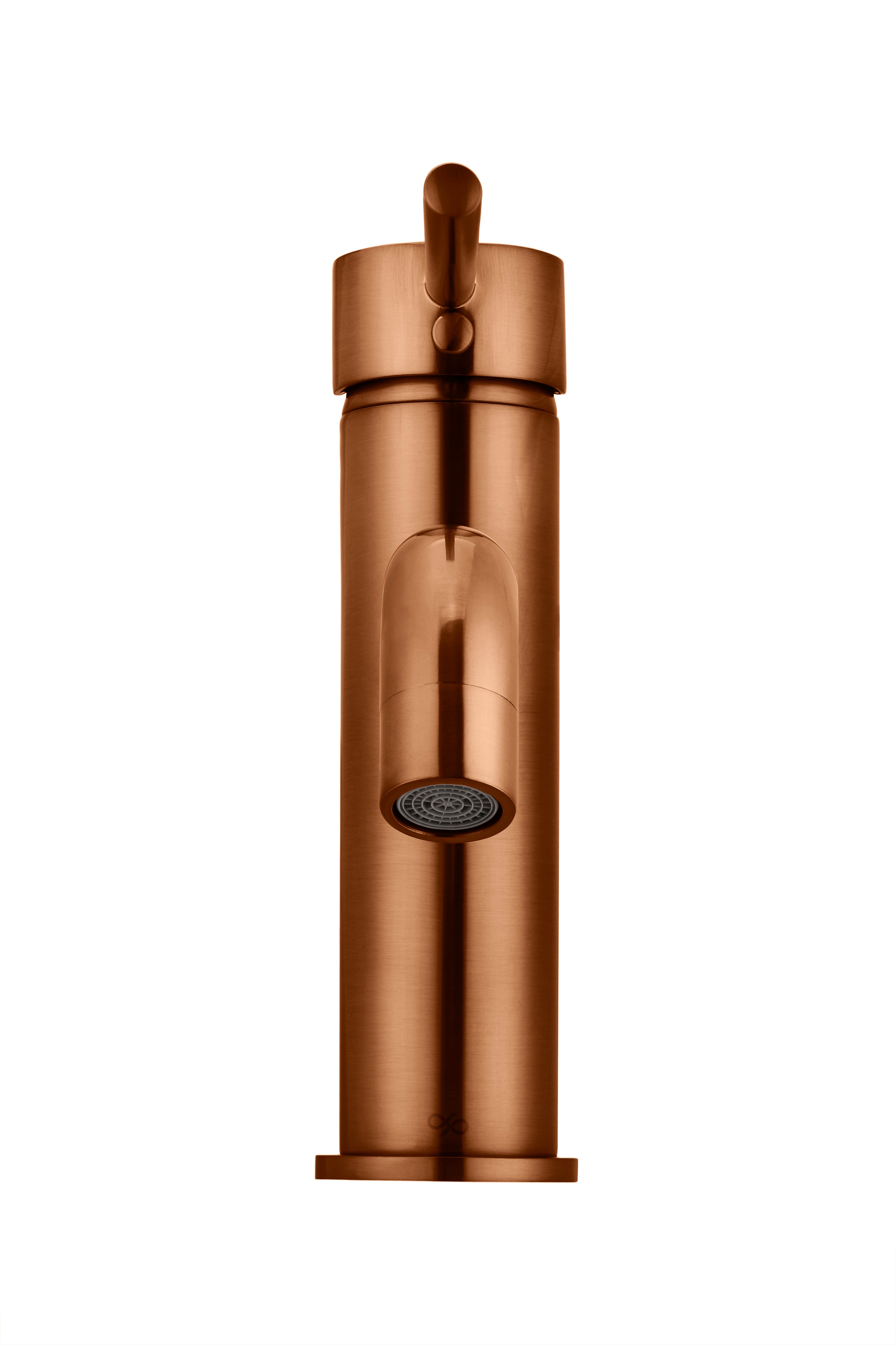 Round Basin Mixer Curved, Lustre Bronze