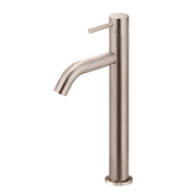 Piccola Tall Basin Mixer Tap with 130mm Spout, Champagne