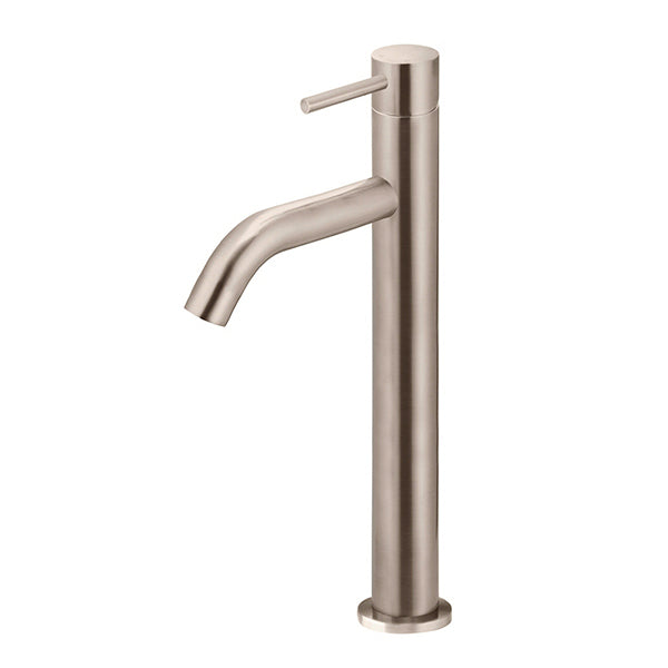 Piccola Tall Basin Mixer Tap with 130mm Spout, Champagne