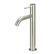 Piccola Tall Basin Mixer Tap with 130mm Spout, Brushed Nickel