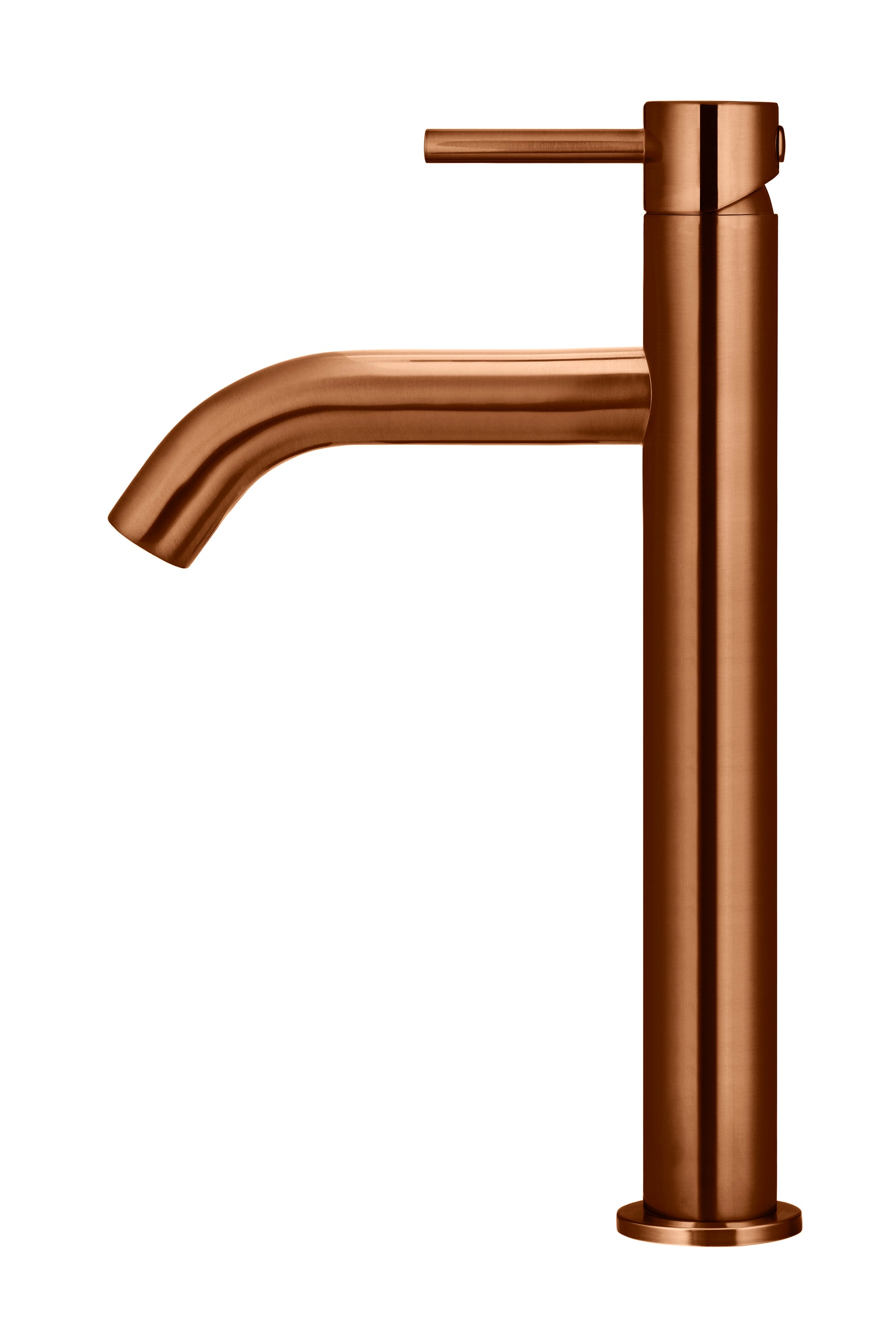 Piccola Tall Basin Mixer Tap with 130mm Spout, Lustre Bronze