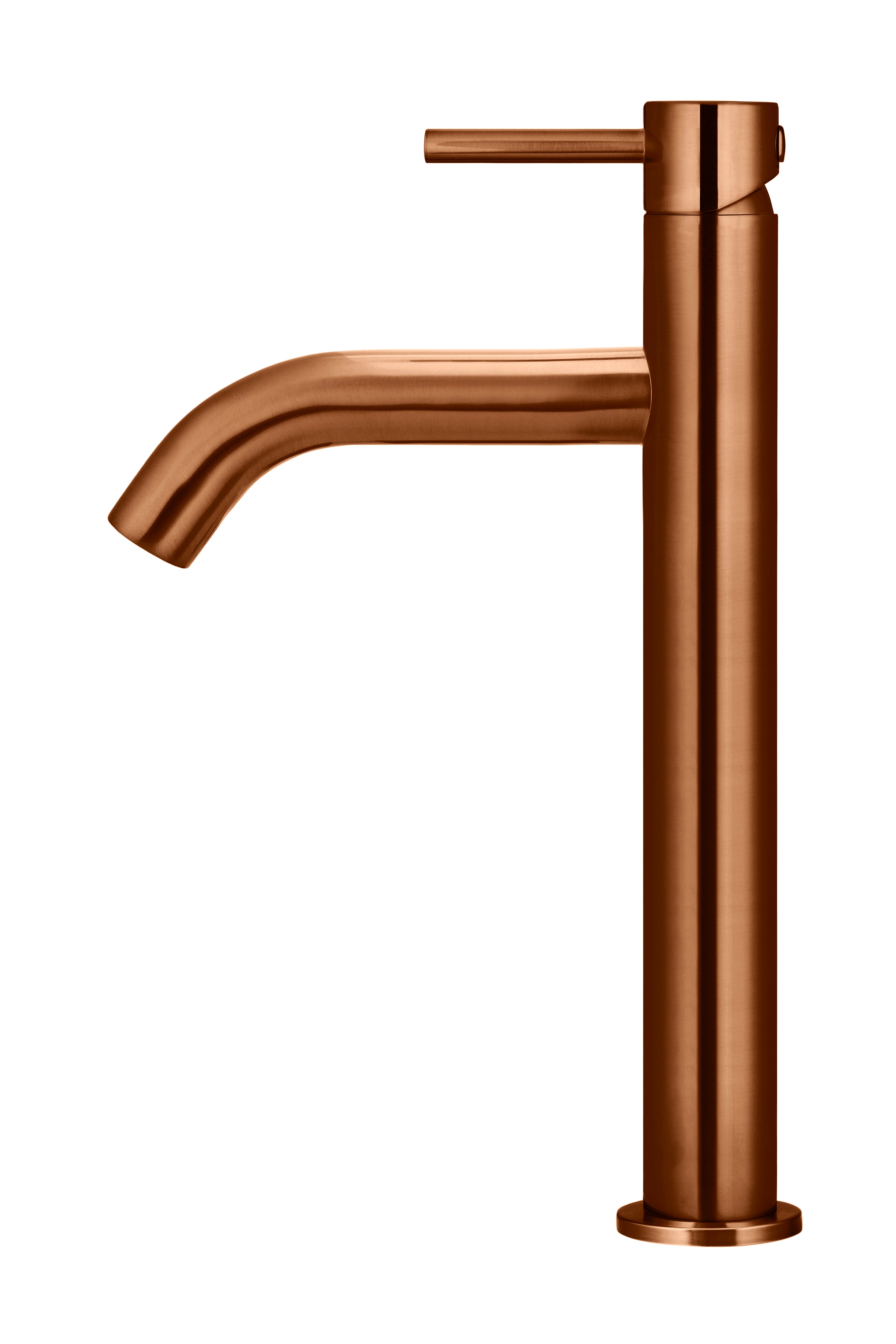 Piccola Tall Basin Mixer Tap with 130mm Spout, Lustre Bronze