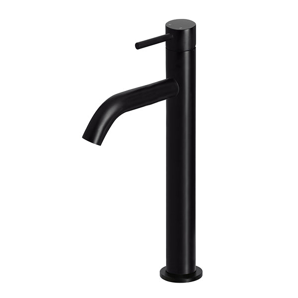 Piccola Tall Basin Mixer Tap with 130mm Spout, Matte Black