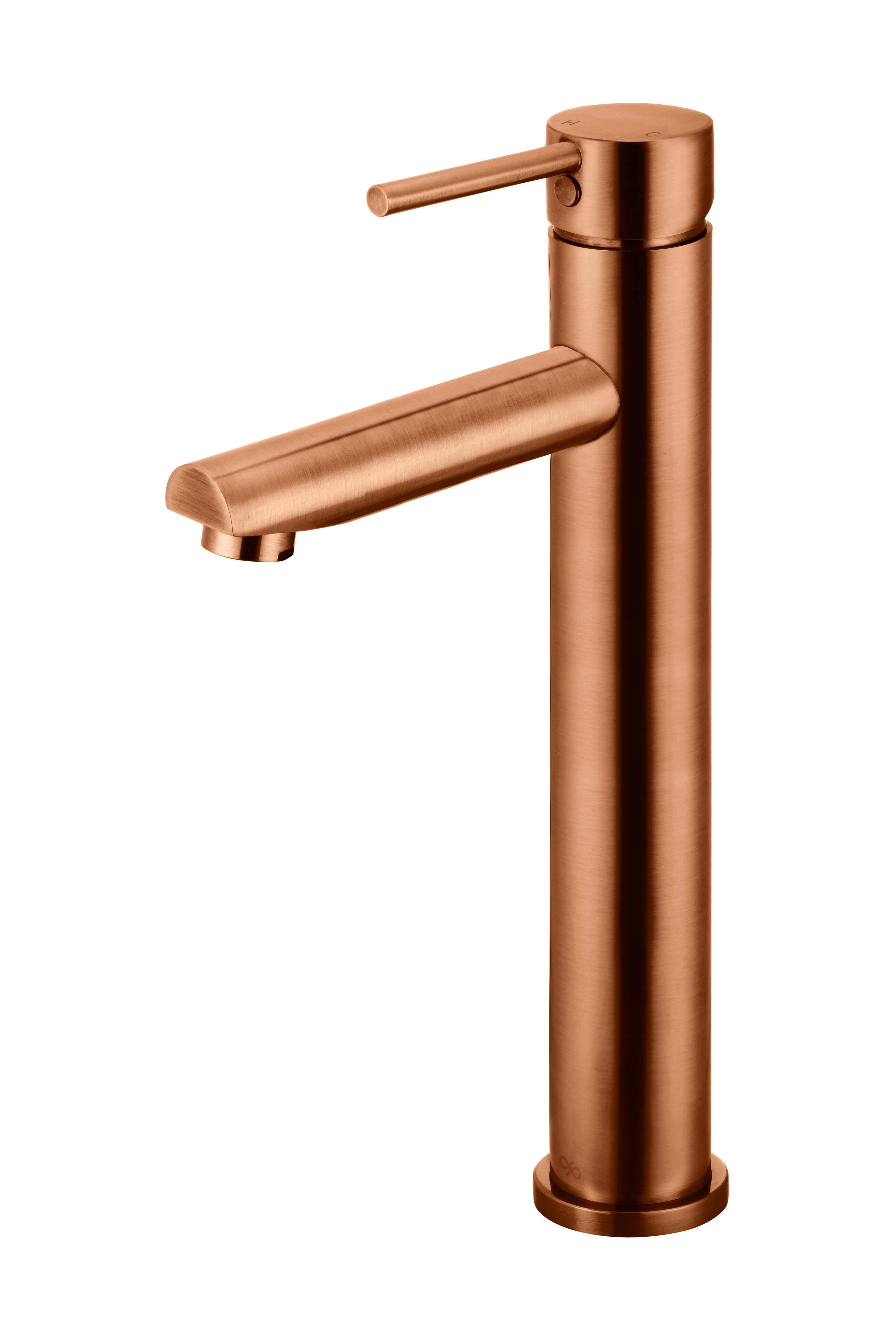 Round Tall Basin Mixer, Lustre Bronze