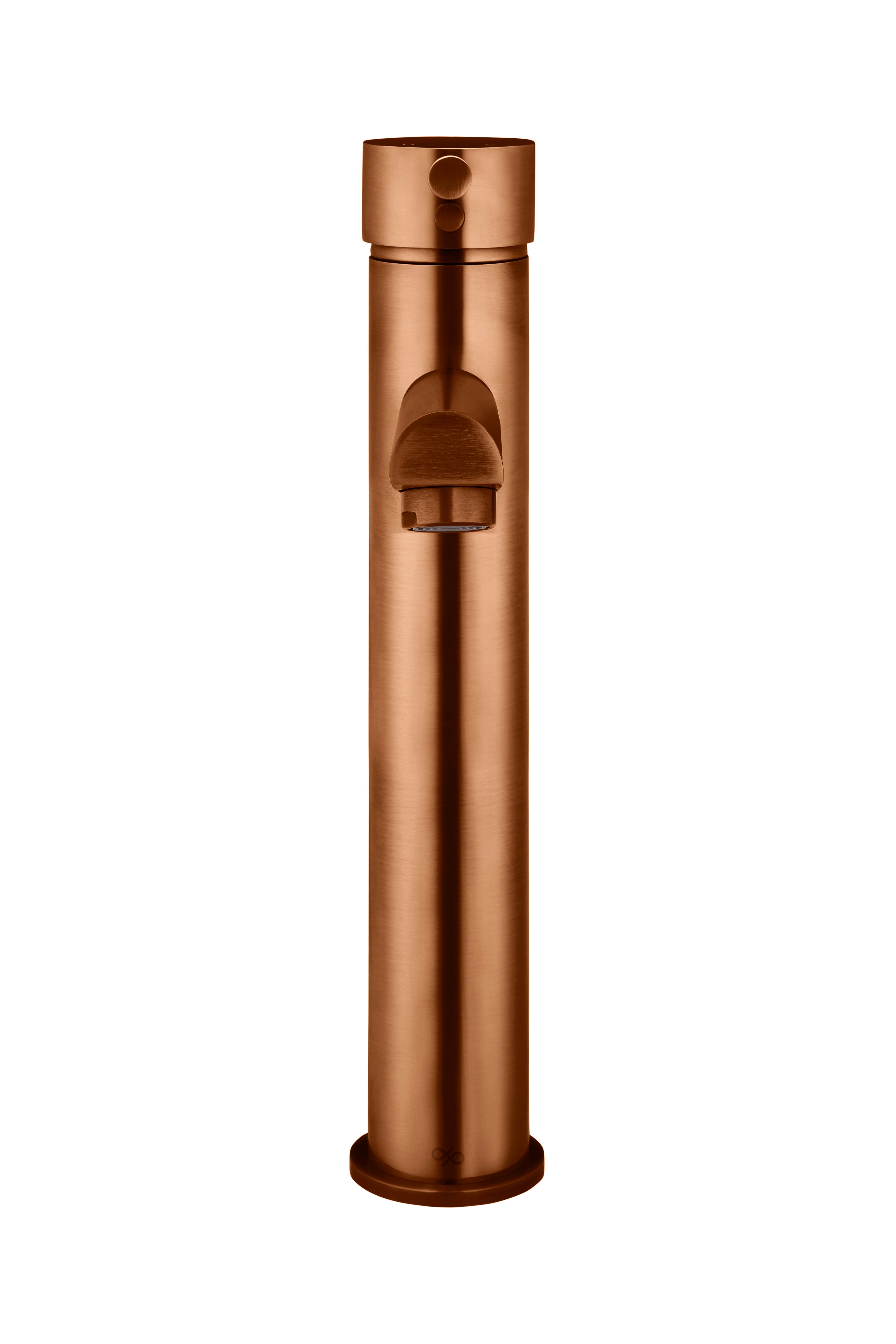 Round Tall Basin Mixer, Lustre Bronze