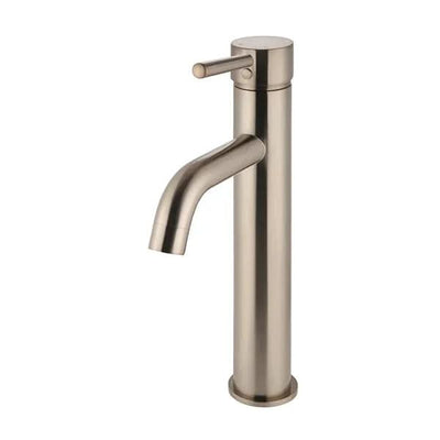 Meir Round Tall Curved Basin Mixer, Champagne