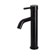 Round Tall Curved Basin Mixer, Matte Black