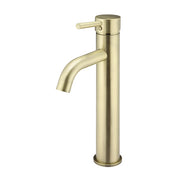 Round Tall Curved Basin Mixer, Tiger Bronze