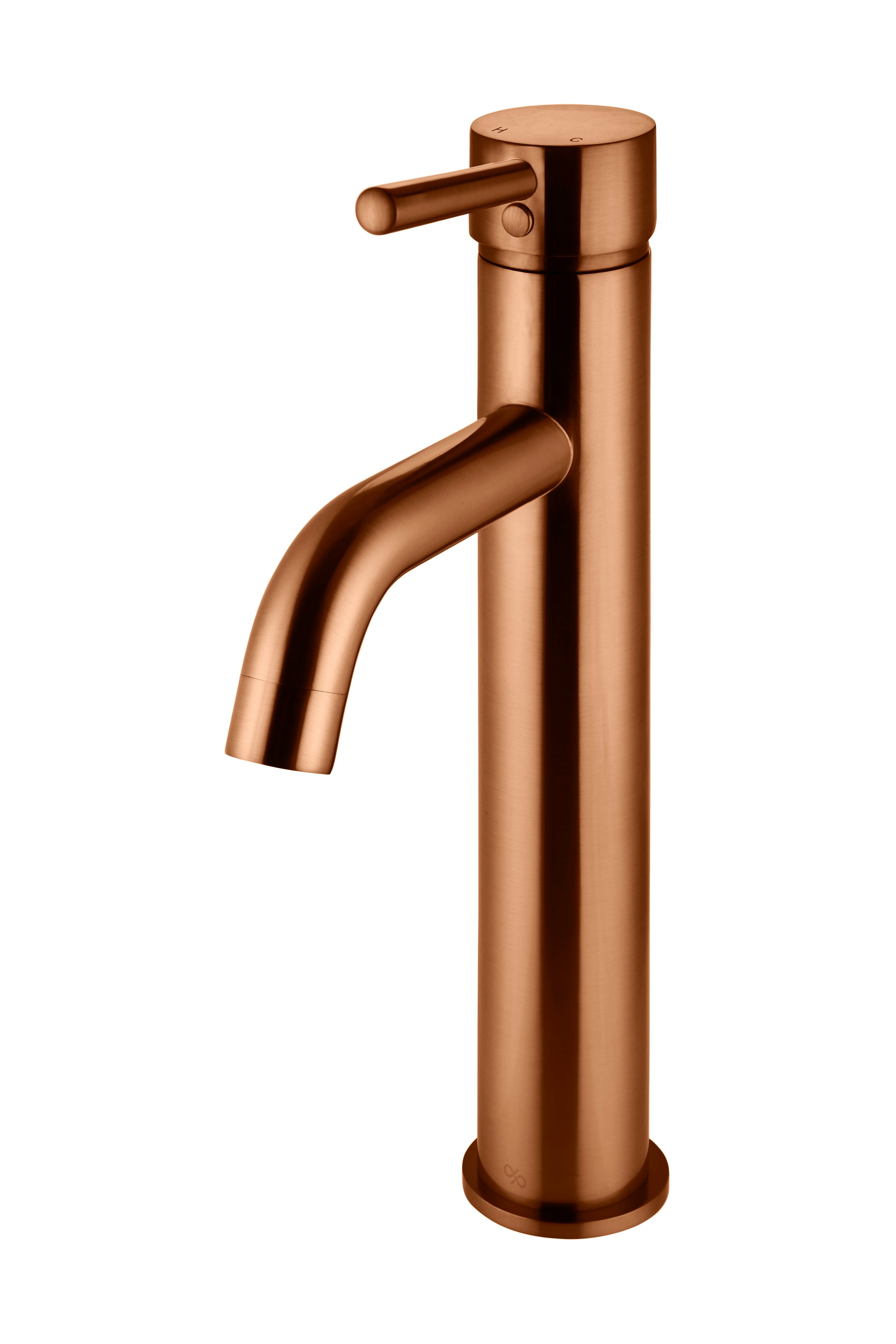 Round Tall Basin Mixer Curved, Lustre Bronze