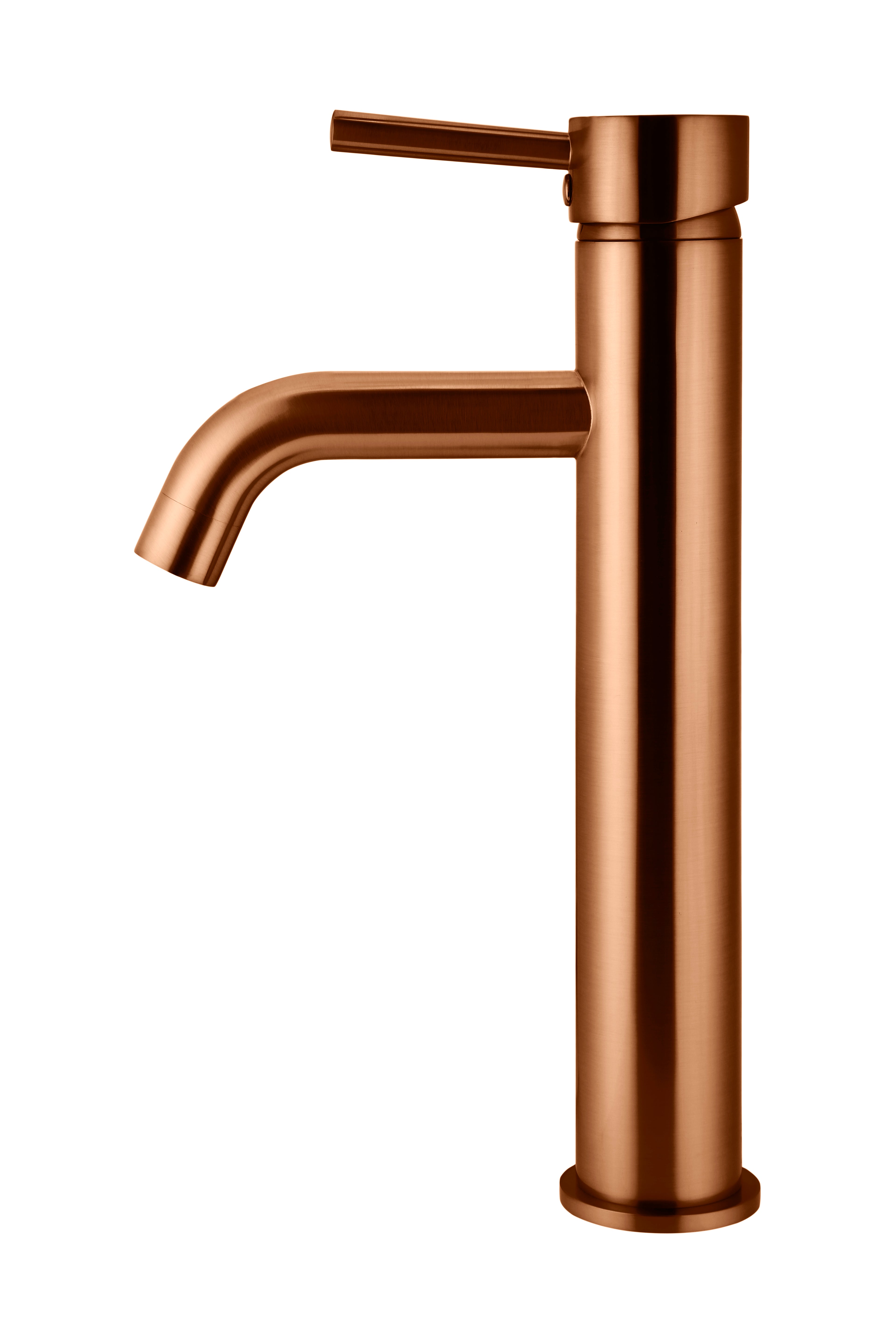 Round Tall Basin Mixer Curved, Lustre Bronze