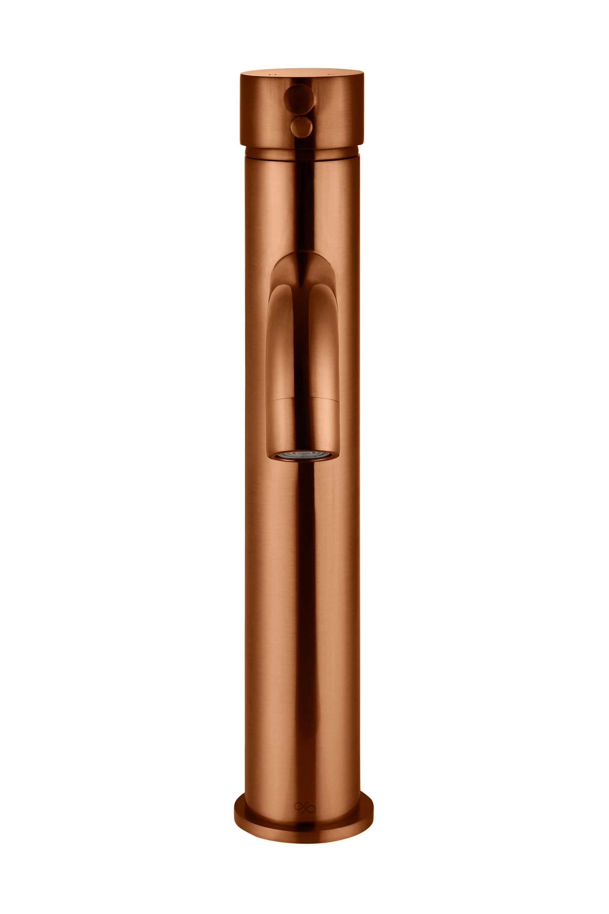 Round Tall Basin Mixer Curved, Lustre Bronze
