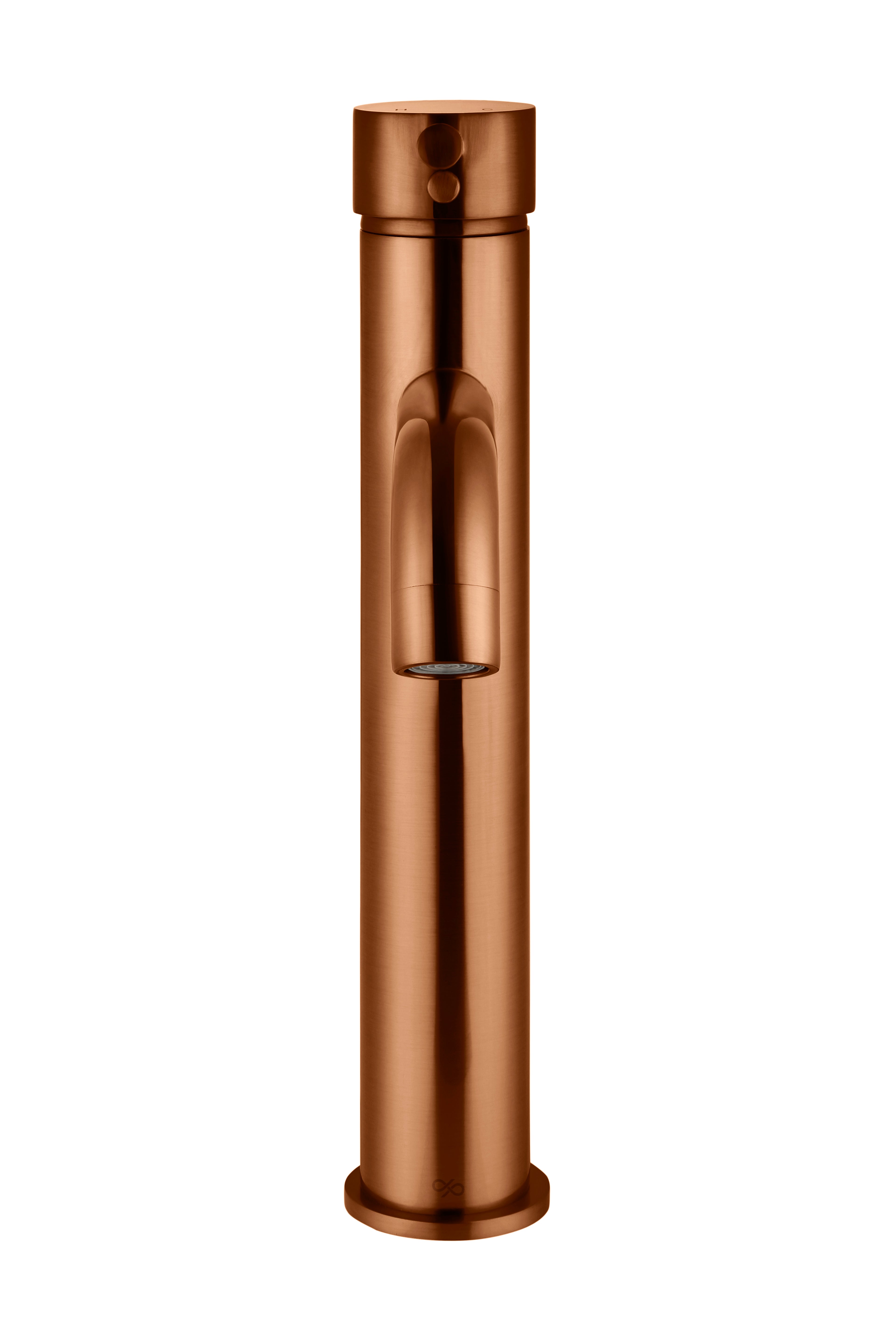 Round Tall Basin Mixer Curved, Lustre Bronze