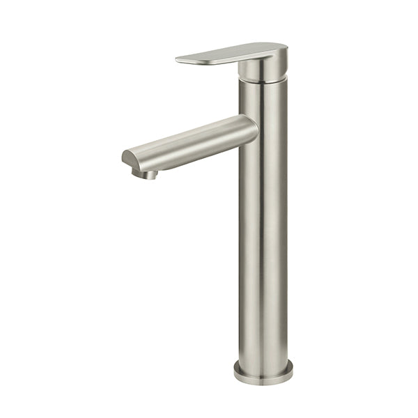 Round Paddle Tall Basin Mixer, Brushed Nickel