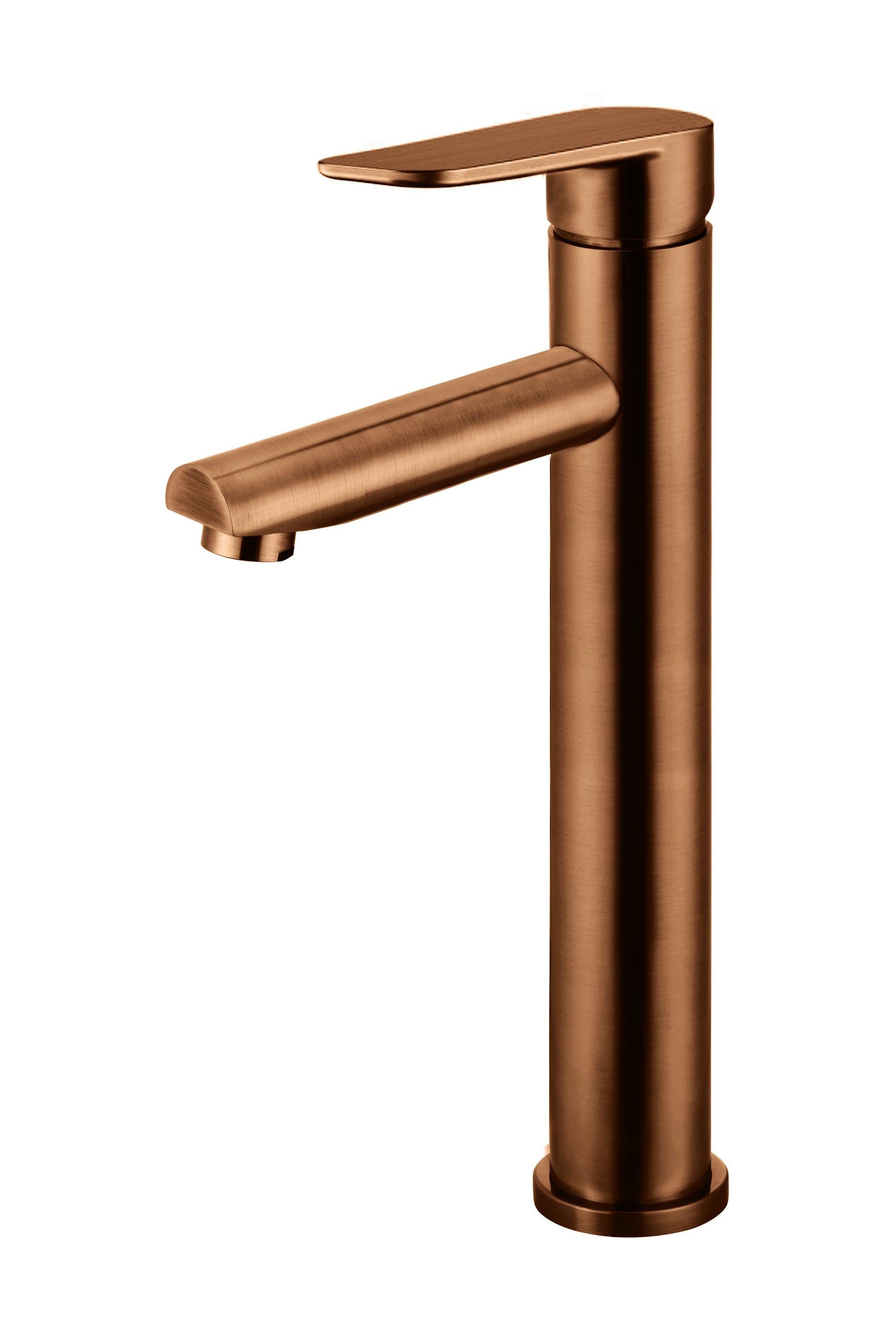 Round Paddle Tall Basin Mixer, Lustre Bronze