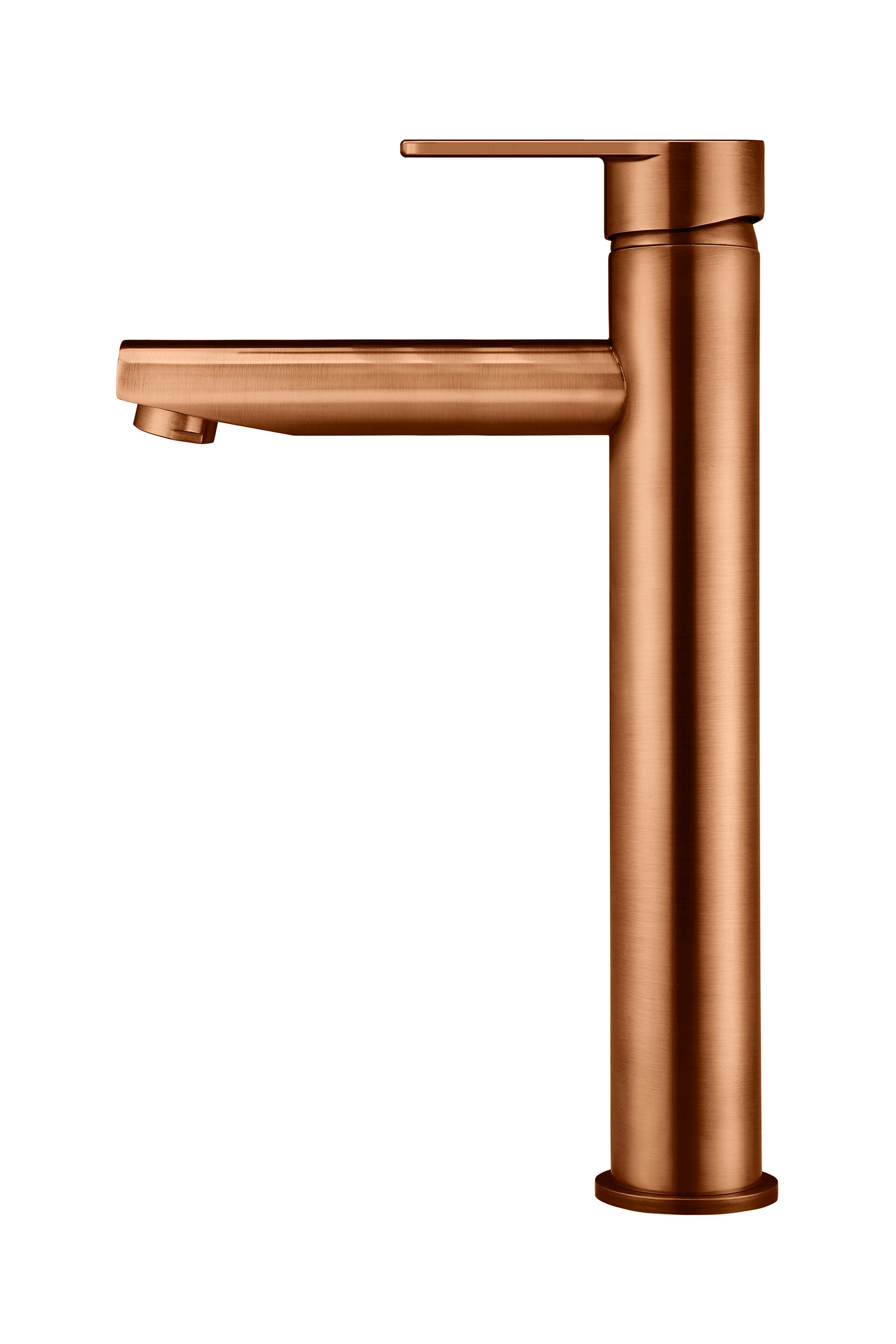 Round Paddle Tall Basin Mixer, Lustre Bronze
