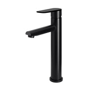 Round Paddle Tall Basin Mixer, Matte Black