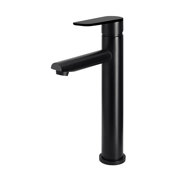 Round Paddle Tall Basin Mixer, Matte Black