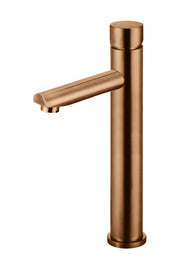 Round Pinless Tall Basin Mixer, Lustre Bronze