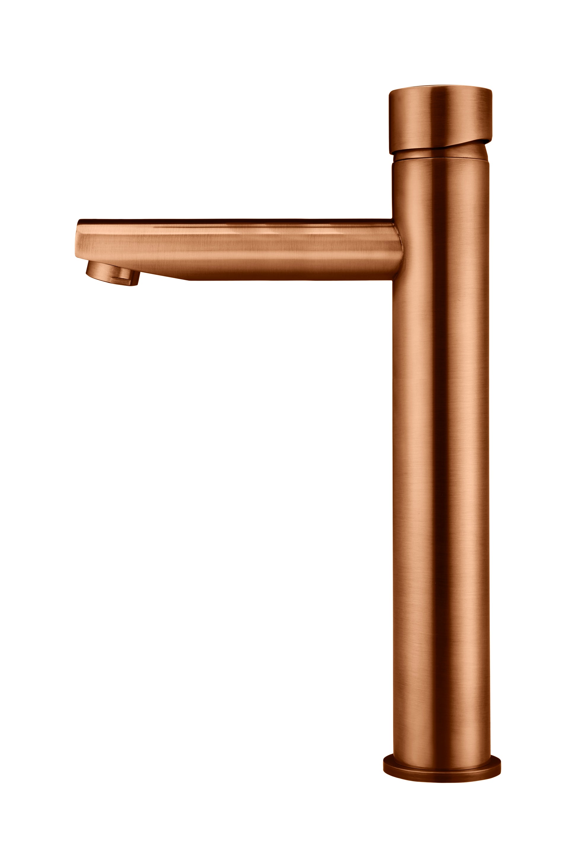 Round Pinless Tall Basin Mixer, Lustre Bronze