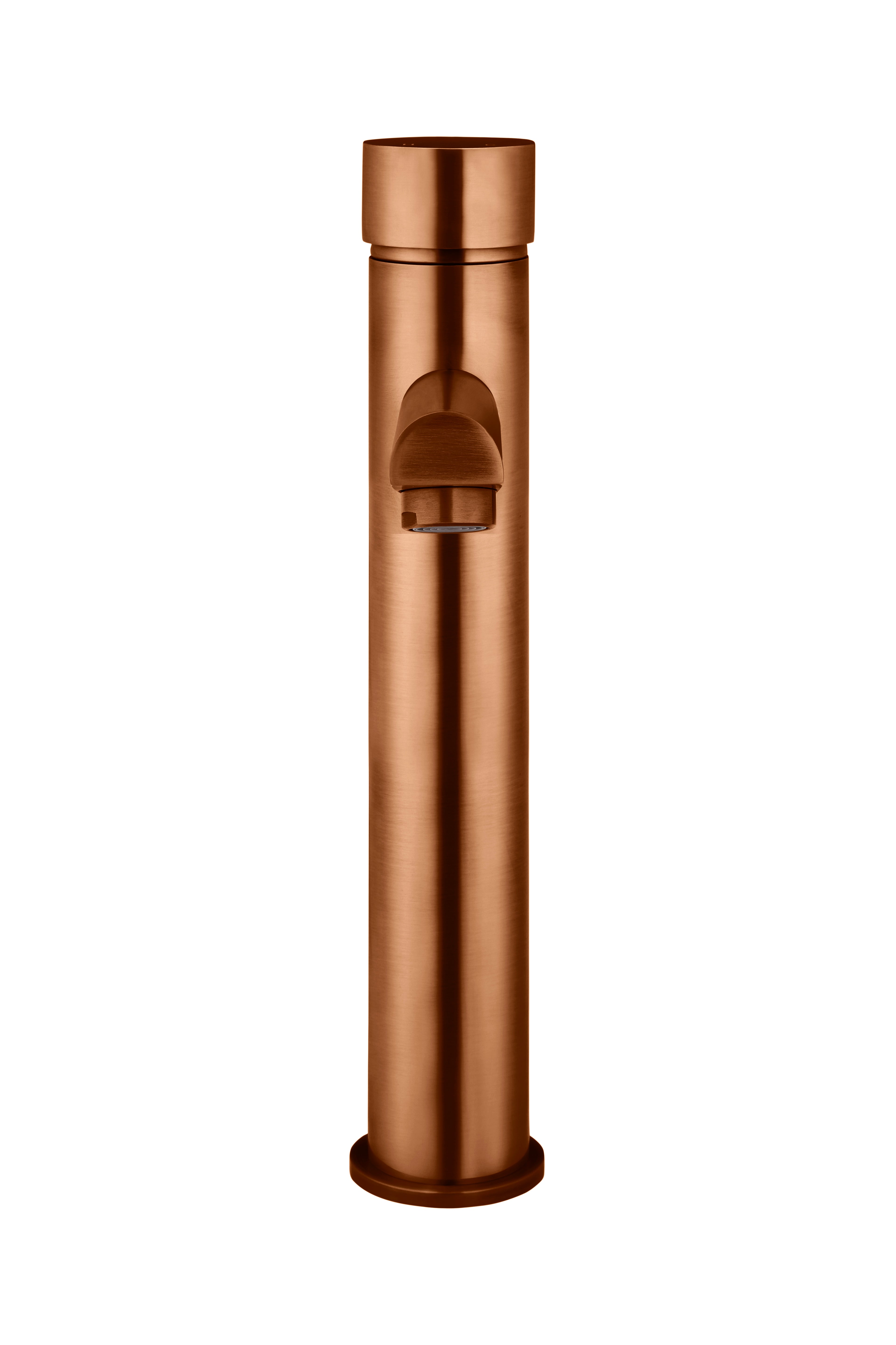 Round Pinless Tall Basin Mixer, Lustre Bronze
