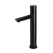 Round Pinless Tall Basin Mixer, Matte Black