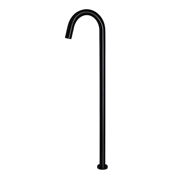 Round Freestanding Bath Spout, Matte Black