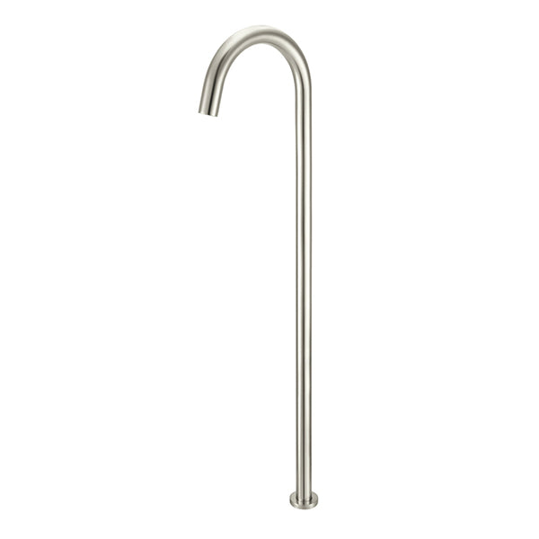 Round Freestanding Bath Spout, Brushed Nickel