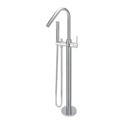 Meir Round Freestanding Bath Spout and Hand Shower, Polished Chrome