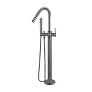 Round Freestanding Bath Spout and Hand Shower, Shadow
